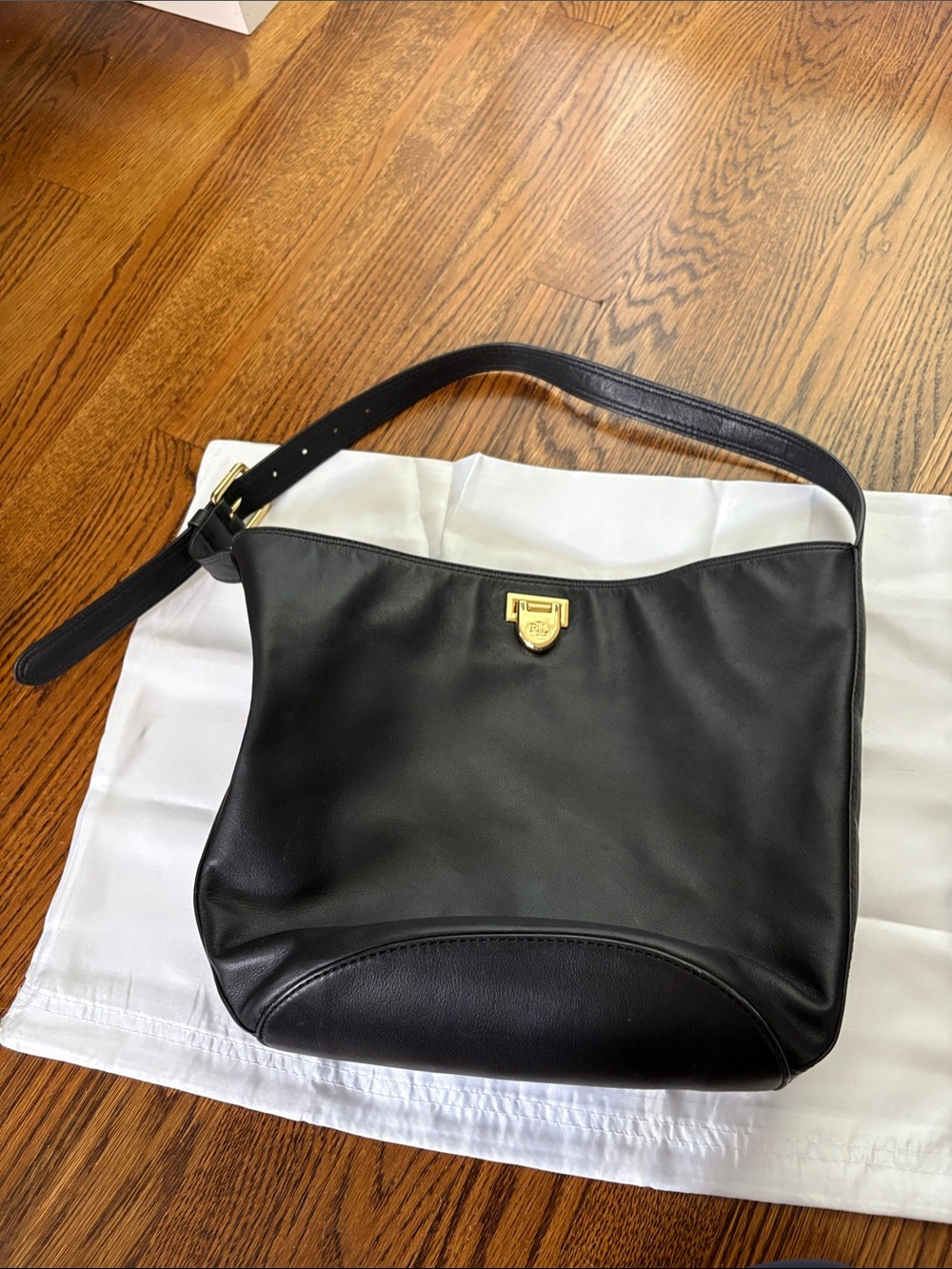 Ralph Lauren Black Leather Bucket style  Bag